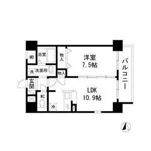 アクシス(1LDK/6階)の間取り写真