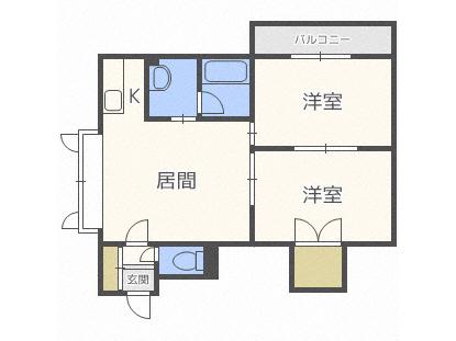 レスポアール19(2LDK/2階)の間取り写真
