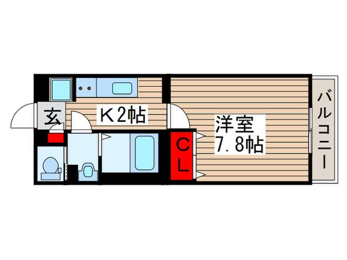 リブリ・クレール蘇我壱号館(1K/3階)の間取り写真