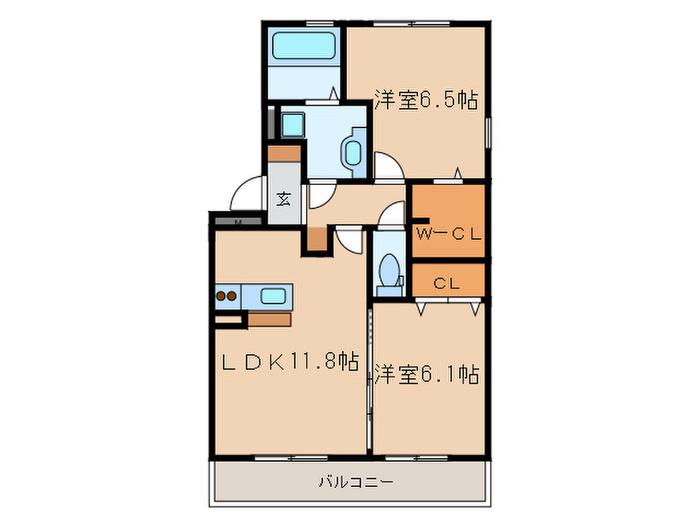 イモービリアーレ・タンタンII棟(2LDK/2階)の間取り写真