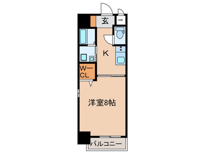 ROYAL CITY黒崎西(1K/3階)の間取り写真