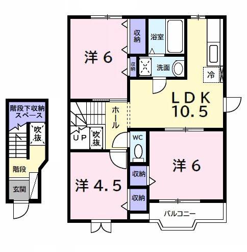 スウィート ドリーム I(3LDK/2階)の間取り写真