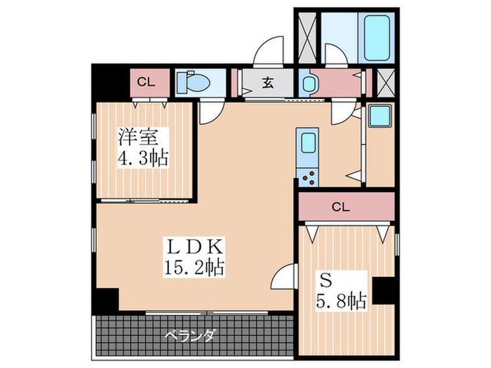 87G YOSHIJIMA AVE(1SLDK/7階)の間取り写真