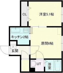 マープル円山(1LDK/2階)の間取り写真
