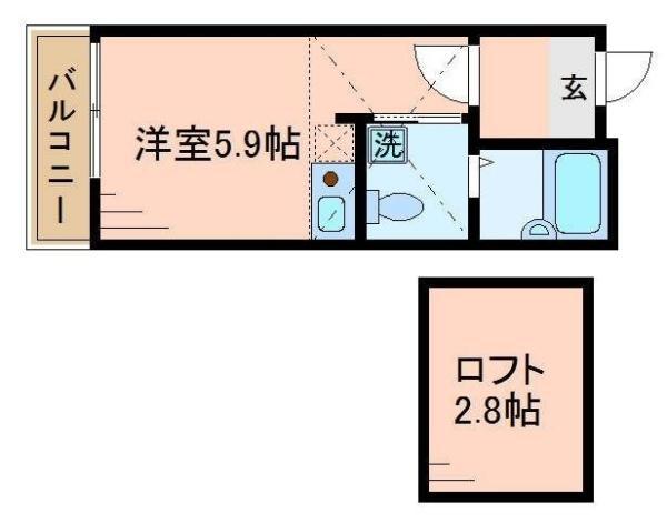 WINDY HILLS 横浜吉野町(ワンルーム/3階)の間取り写真