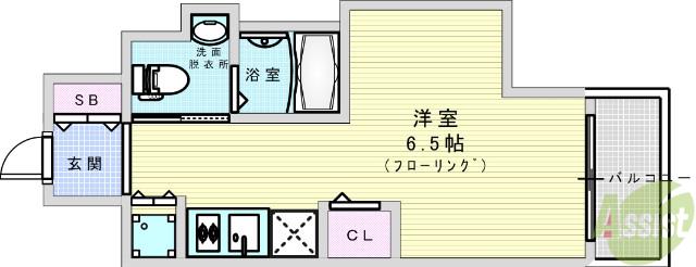 レジュールアッシュ北大阪GRAND STAGE(1K/5階)の間取り写真