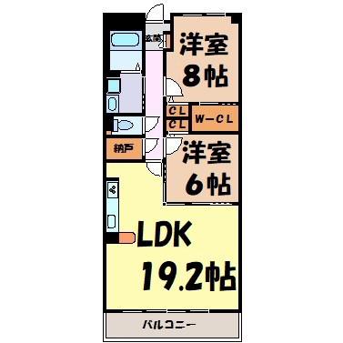 グランアベニュー名駅南(2LDK/6階)の間取り写真
