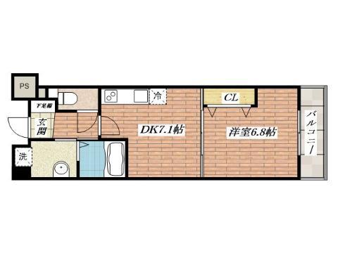 サンローズ南茨木(1DK/5階)の間取り写真