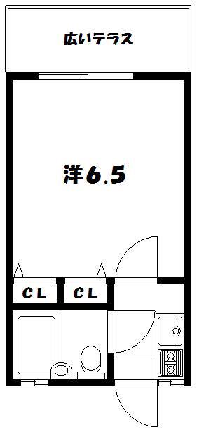 フラット新井薬師(1K/1階)の間取り写真