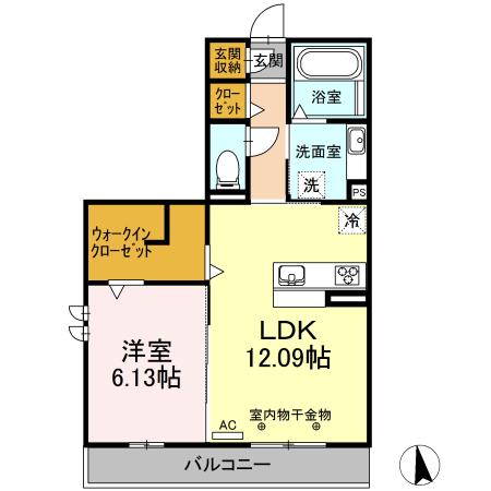 CHAMPETRE(1LDK/2階)の間取り写真