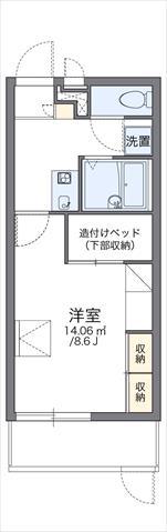レオパレススリーアローズ(1K/1階)の間取り写真