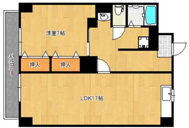 宮の前ビル(1LDK/3階)の間取り写真