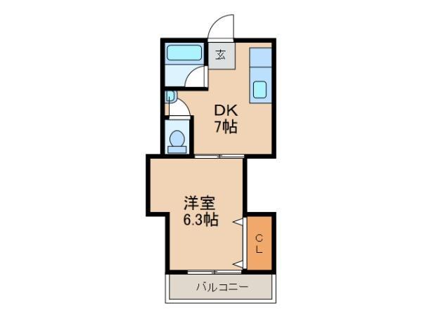 コーポサンシャイン(1K/3階)の間取り写真