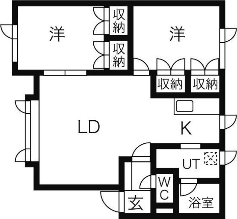 コスモスパークA(2LDK/1階)の間取り写真