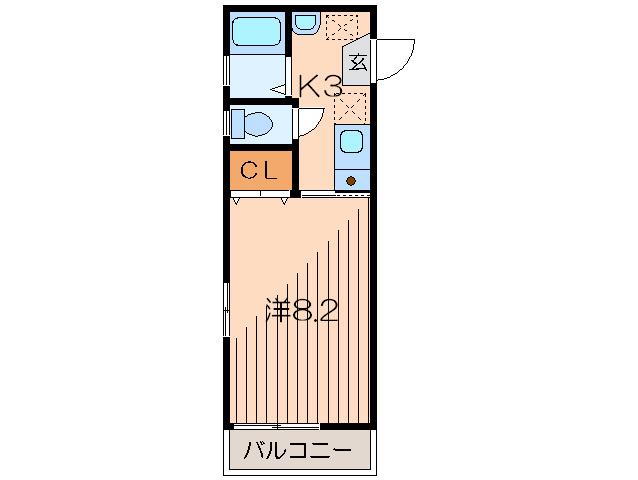 エスペランサ(1K/2階)の間取り写真