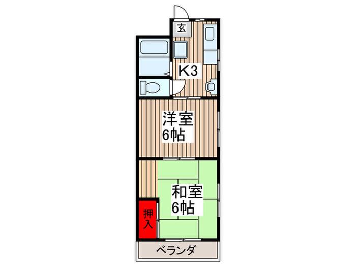PALM COURT(2K/2階)の間取り写真
