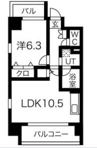 ファインコート(1LDK/2階)の間取り写真