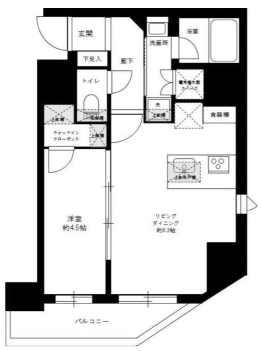 ハーモニーレジデンス上野ノースフロント(1LDK/7階)の間取り写真