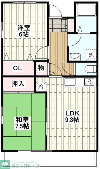 フォンテーヌ(2LDK/2階)の間取り写真