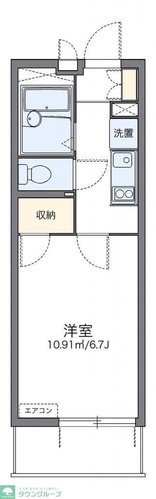 レオパレスベルファム(1K/3階)の間取り写真