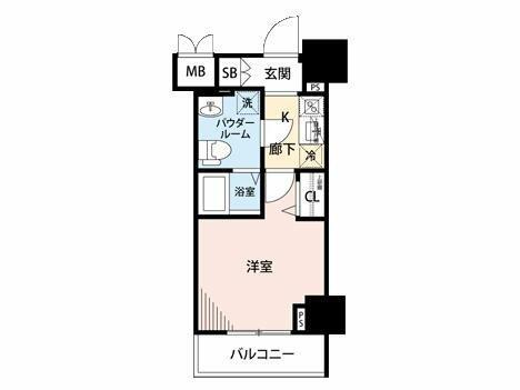 メインステージ蒲田VIエグザ(1K/12階)の間取り写真