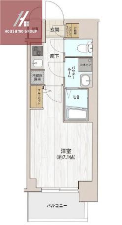 サムティ大阪GRAND イーストI(1K/7階)の間取り写真