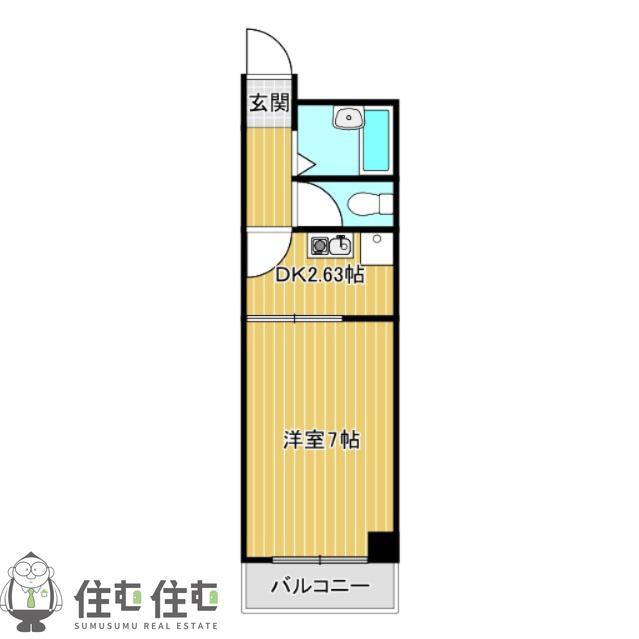 A-FLAT(1DK/1階)の間取り写真