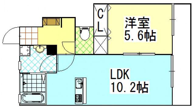ファインII(1LDK/1階)の間取り写真
