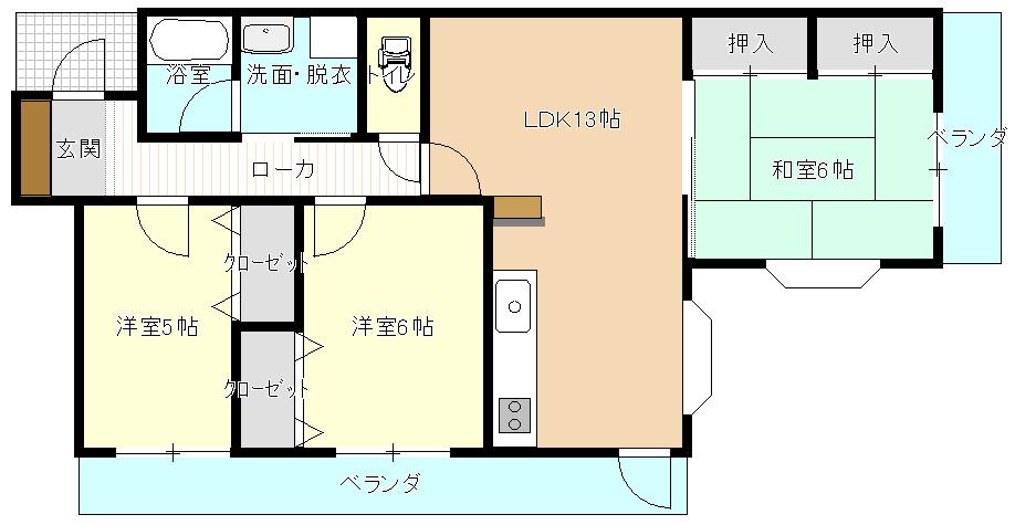 アーバンビュー府中(3LDK/4階)の間取り写真