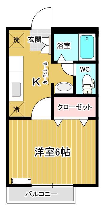 アントラーズ春日A(1K/2階)の間取り写真