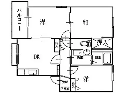 メゾン田名勇A(3DK/2階)の間取り写真