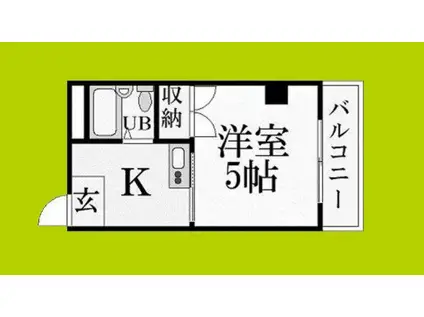 EPO都島レジデンスII(1K/6階)の間取り写真