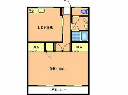 西本マンションⅡ(1LDK/2階)の間取り写真