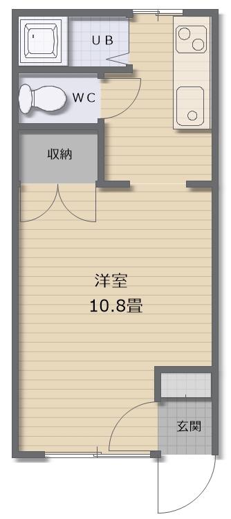 コーポ花井(ワンルーム/2階)の間取り写真
