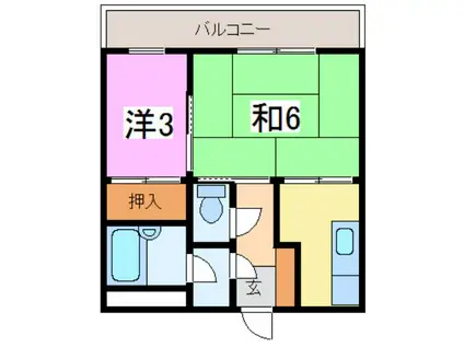 ハイシティ文京(1DK/2階)の間取り写真