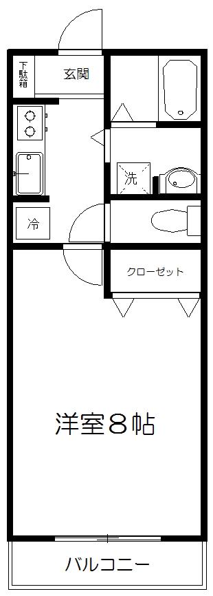 ハイツアゼリア(1K/1階)の間取り写真