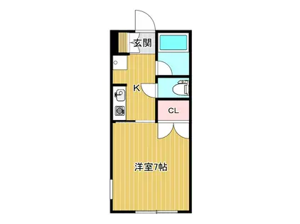 ハイツ・フローライト(1K/1階)の間取り写真