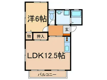 セラ西舞子V(1LDK/2階)の間取り写真