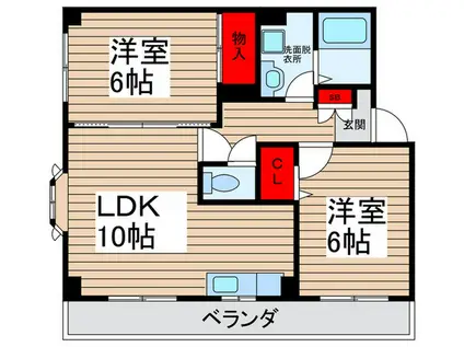 パレス光洋(2LDK/1階)の間取り写真