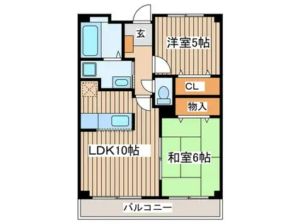 リバーサイド城南(2LDK/3階)の間取り写真