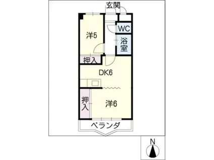 サンモール井田(2DK/2階)の間取り写真