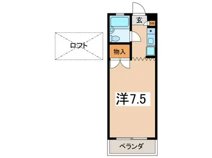 コーポキミヒロ(ワンルーム/2階)の間取り写真