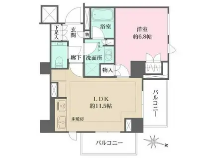 ザ・パークハウスアーバンス表参道(1LDK/3階)の間取り写真