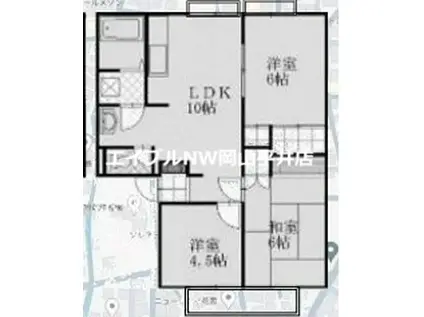 ひかりハイツ A(3LDK/2階)の間取り写真