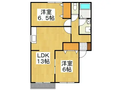 パストラーレC(2LDK/2階)の間取り写真