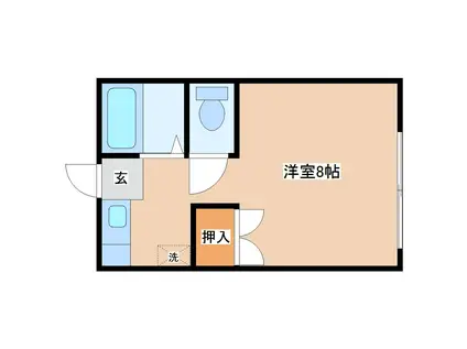 シャトレ―I青山(ワンルーム/2階)の間取り写真