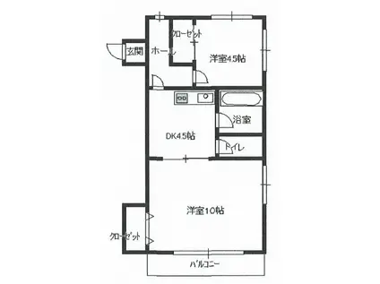 ビレッタ八広(2DK/2階)の間取り写真