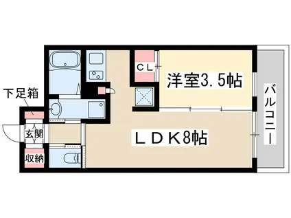 セスト新大阪(1LDK/7階)の間取り写真
