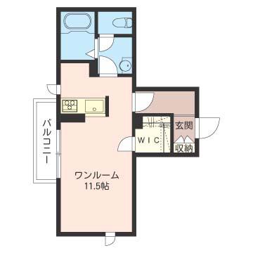 デサンブル(ワンルーム/1階)の間取り写真