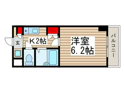 ラ・コート・ドール津田沼(1K/3階)の間取り写真
